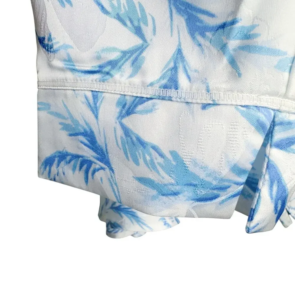 Free People Intimately Beauty Sleep Pajama Top Medium Blue Ivory Floral Button